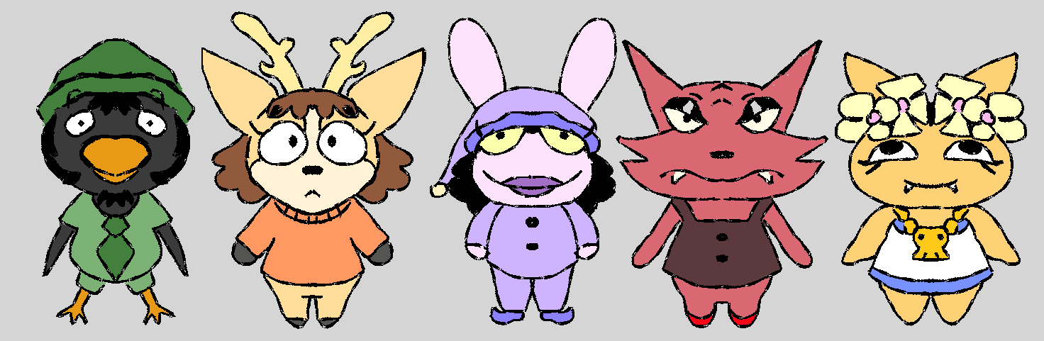 My OCs as Animal Crossing Villagers, 2023